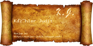 Köhler Judit névjegykártya